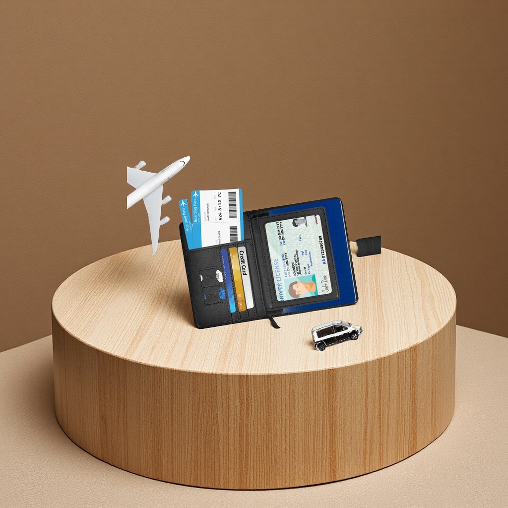 Amazon Selling Creative Aircraft Design Pu Material Rfid Anti-Theft Brush Passport Holder Travel Necessary Documents Storage Bag Cross-Border Manufacturers Direct Sales Quality Certificate Bag Application Scenario