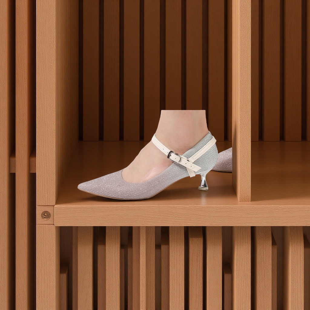 Triangular PU leather lazy shoelaces, anti-drop heels, fixed shoelaces, special for high heels that don't fit around the ankles, tight LACES, comfortable and durable Specification image