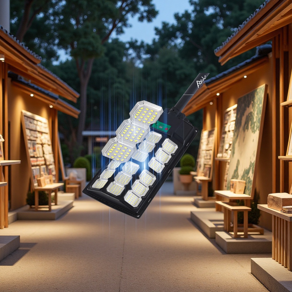 Solar integrated street lamps, high-power light-controlled radar sensor outdoor garden lamps, household environmentally friendly and energy-saving solar lamps details Picture