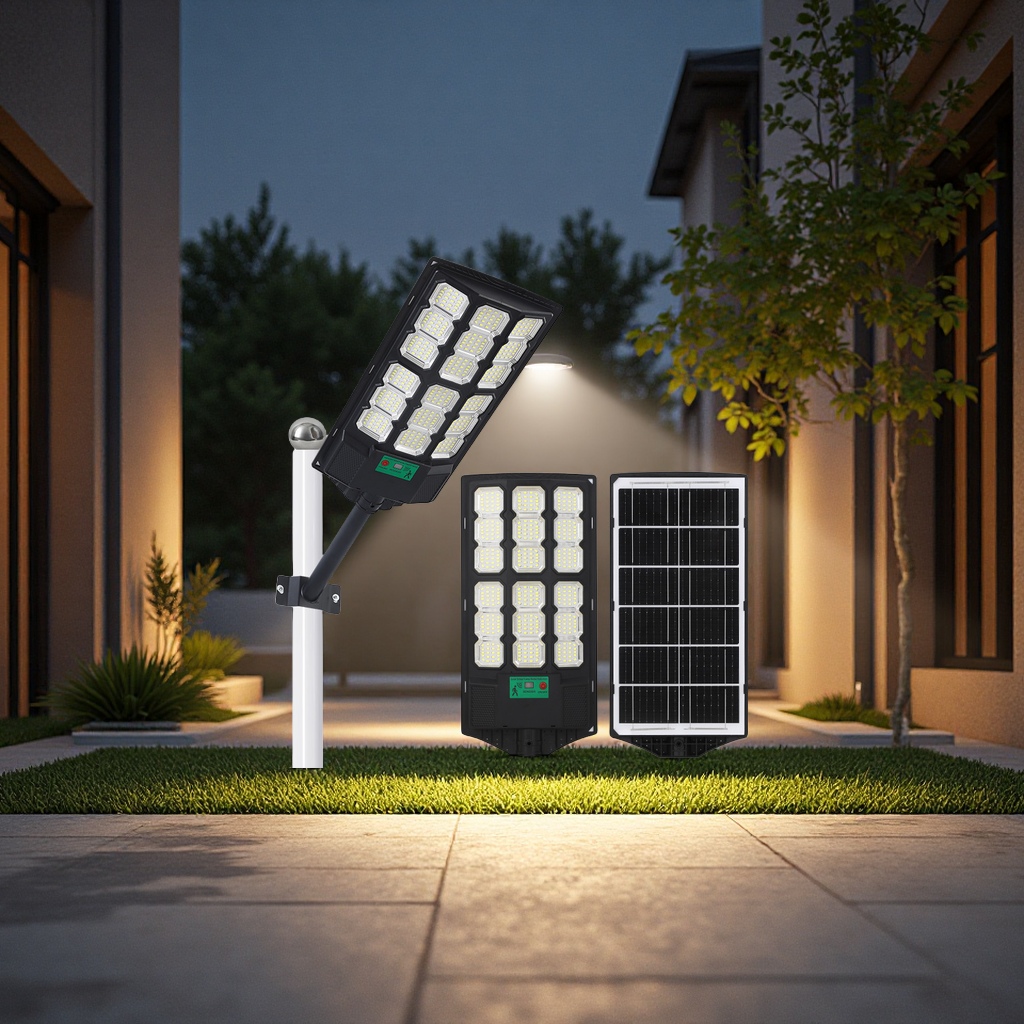 Solar integrated street lamps, high-power light-controlled radar sensor outdoor garden lamps, household environmentally friendly and energy-saving solar lamps Item Picture