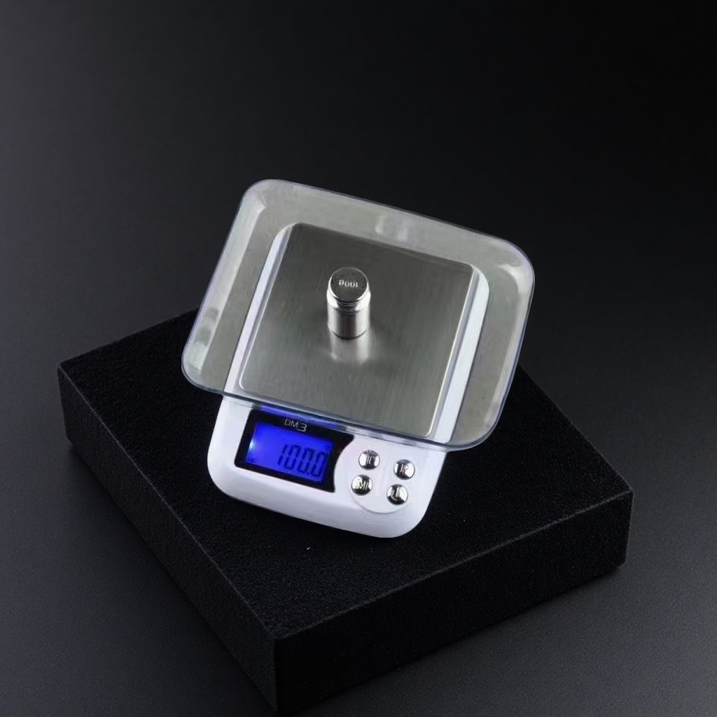Balanza electrónica de acero negro balanza de precisión especial de oro con condimentos cuchara pequeña cuchara de condimento cocina esencial balanza electrónica portátil