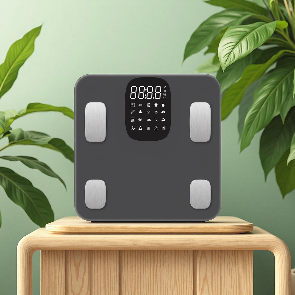 Best-selling body fat scale, smart Bluetooth weighing scale, anti-collision rounded corner design, safety tempered glass
