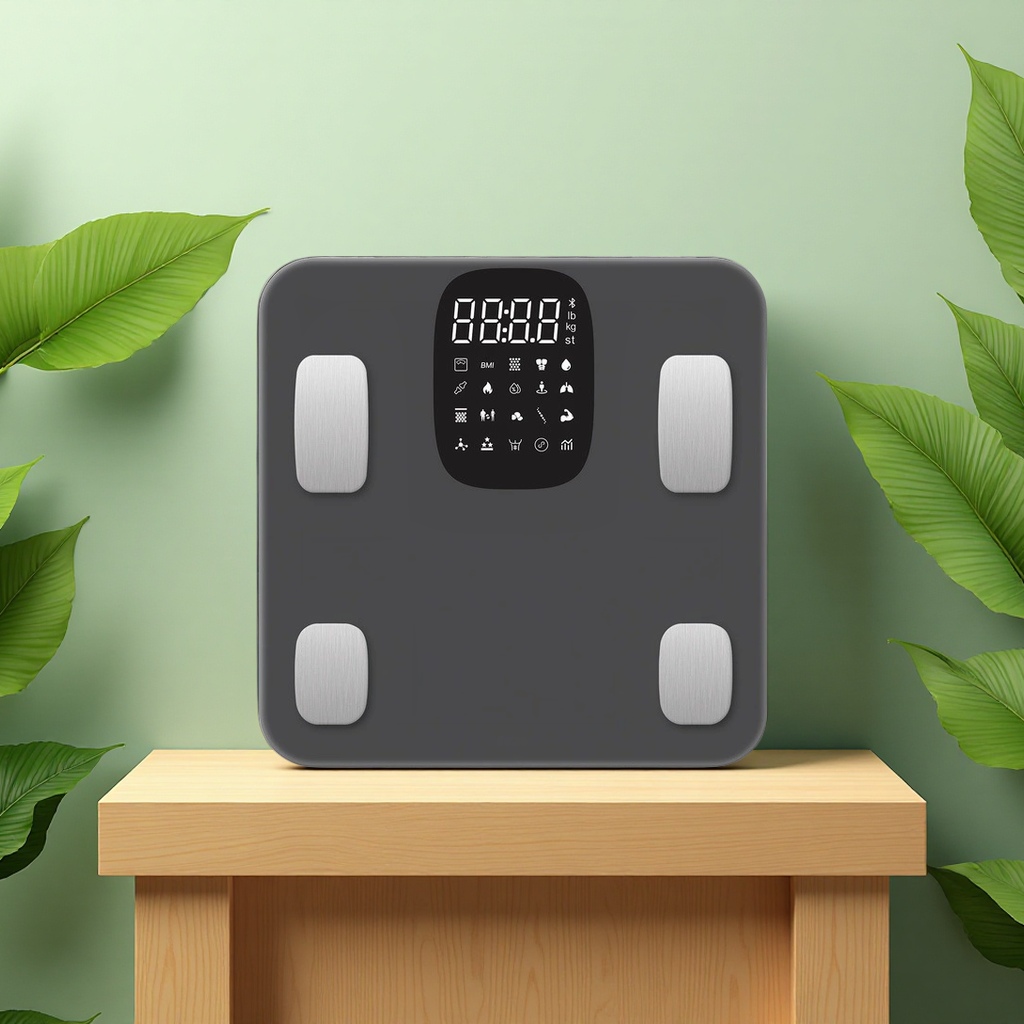 Best-selling body fat scale, smart Bluetooth weighing scale, anti-collision rounded corner design, safety tempered glass details Picture