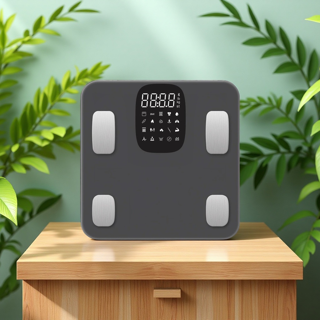 Best-selling body fat scale, smart Bluetooth weighing scale, anti-collision rounded corner design, safety tempered glass Application Scenario