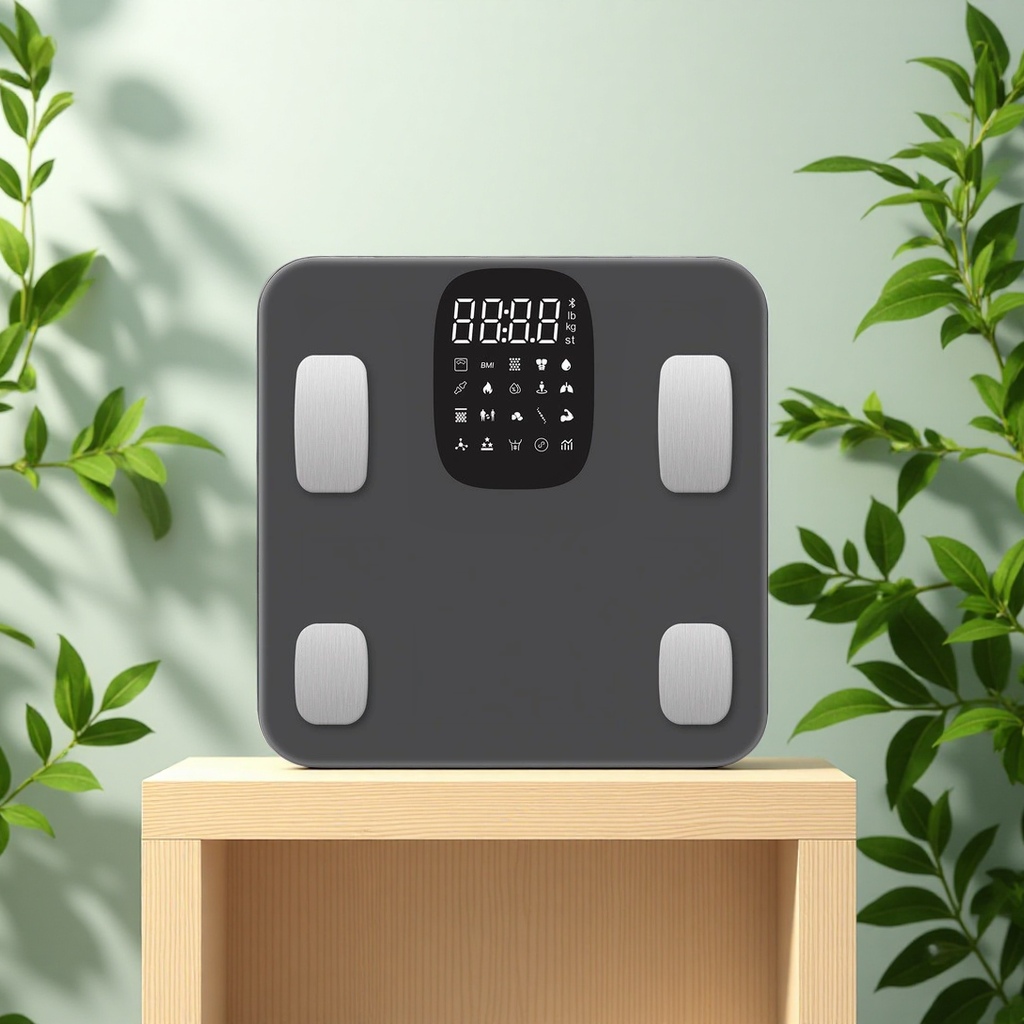 Best-selling body fat scale, smart Bluetooth weighing scale, anti-collision rounded corner design, safety tempered glass Specification image