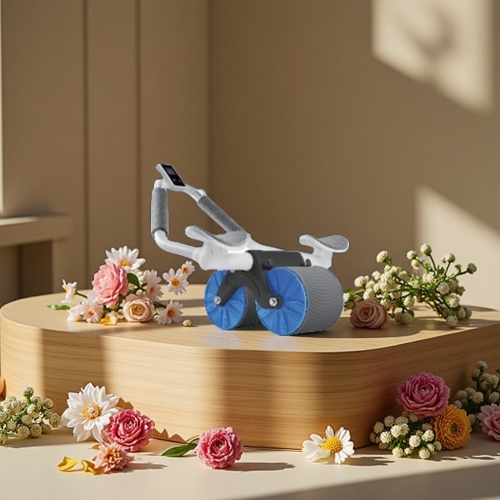 Professional fitness equipment: Double-wheel abdominal exercise wheels, anti-slip and wear-resistant, home fitness training and shaping tools, full-body exercise equipment details Picture