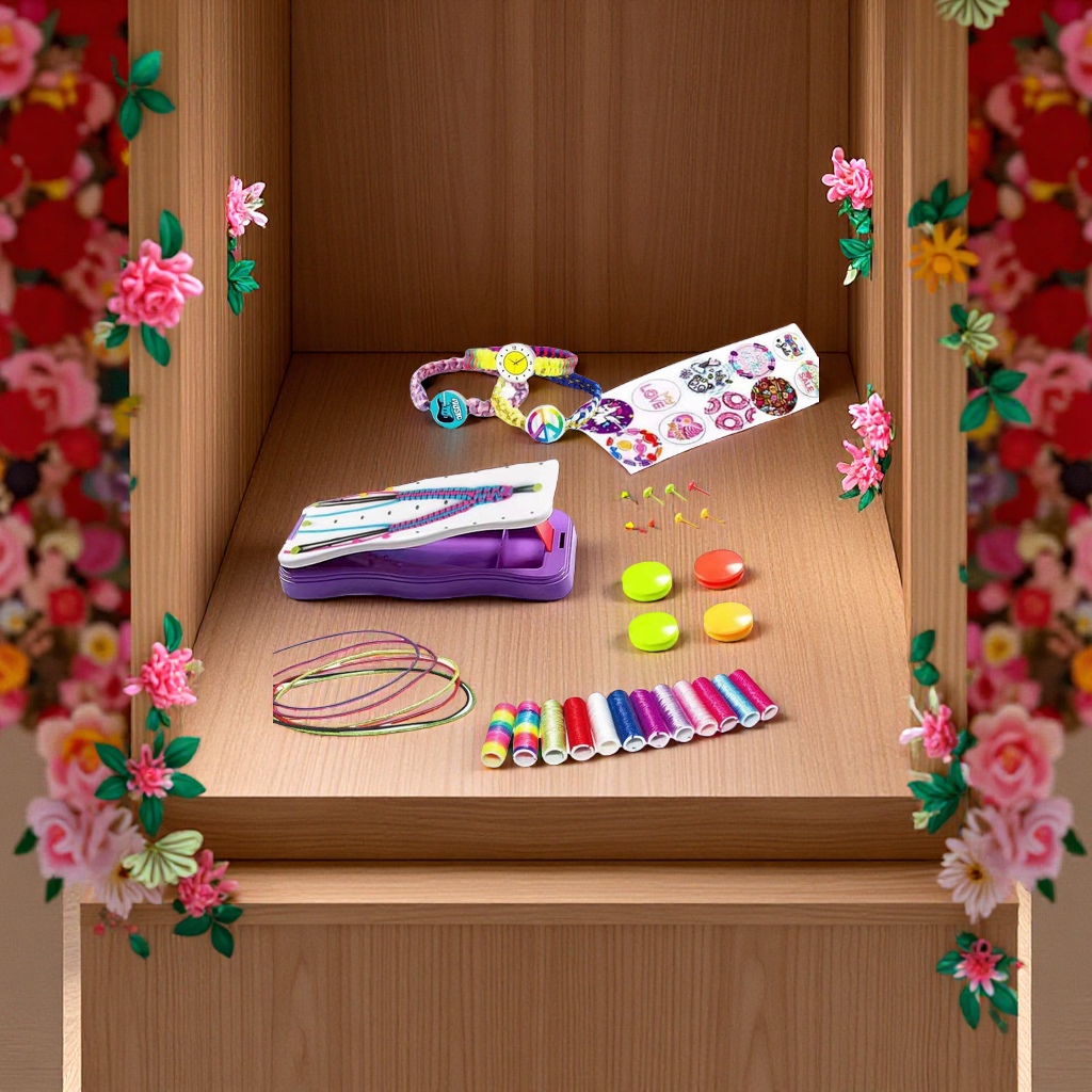 Children's DIY bracelet weavers, girls' hand-woven dress-up, play house gifts, variable-shaped bracelets, accessories, toys, creative gifts Specification drawing