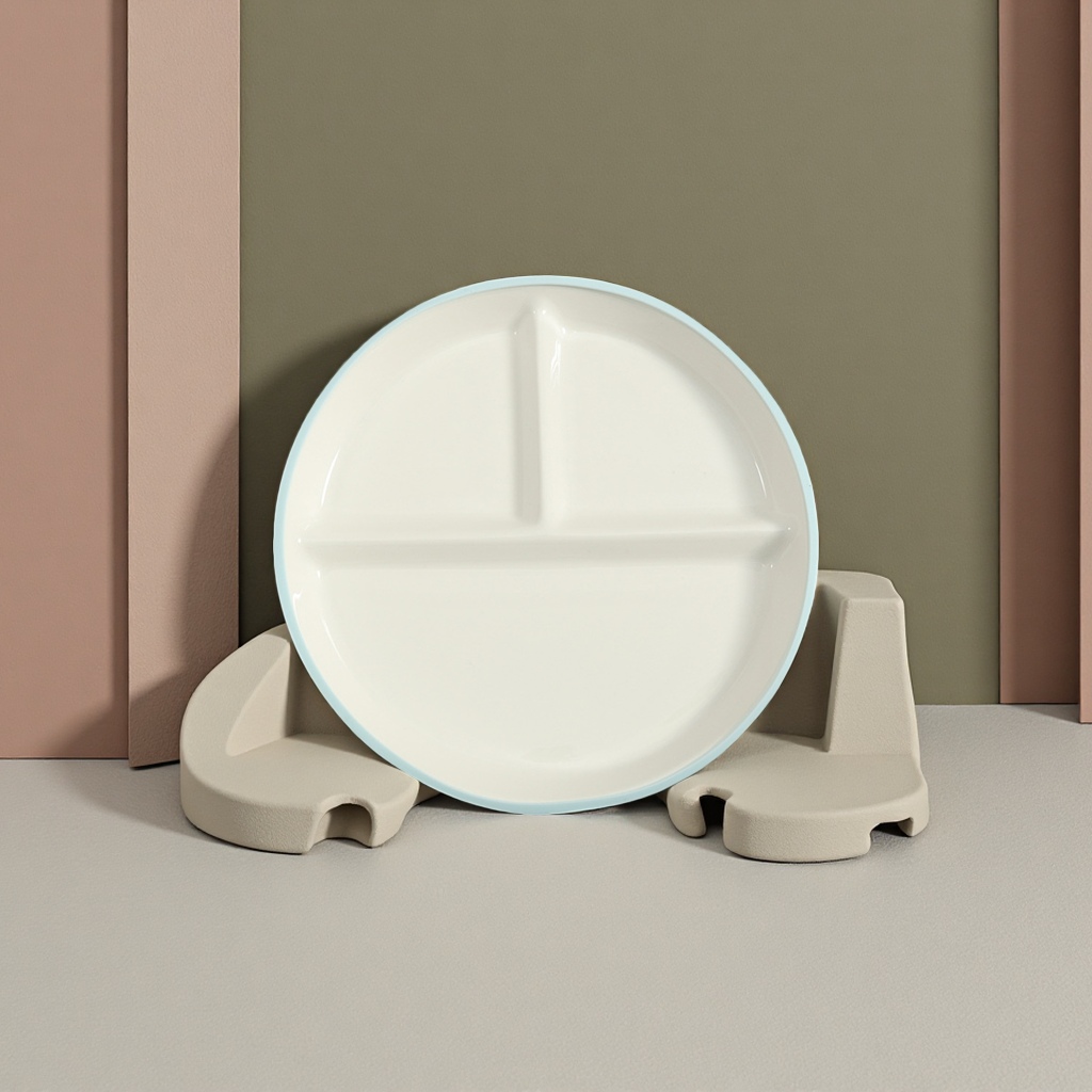 Children's complementary food tableware, three-compartment plates, cross-border silicone-wrapped ceramic compartments, cafeteria compartments, rice plates, feeding tableware, and separation plates, with more scientific nutritional combinations Application Scenario