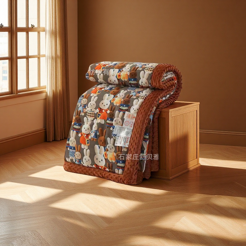 Doudou Quilt brand velvet quilt single double thick spring and autumn quilt, student dormitory velvet quilt, machine washable warm soybean velvet quilt set Specification drawing