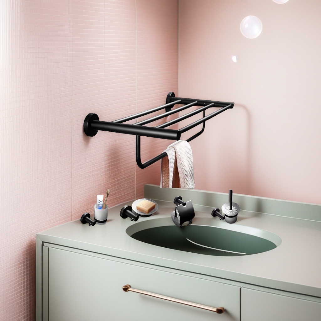 浴室必备实用浴巾架挂件 空间大容量收纳架 方便快捷 简约设计美观耐用详情2