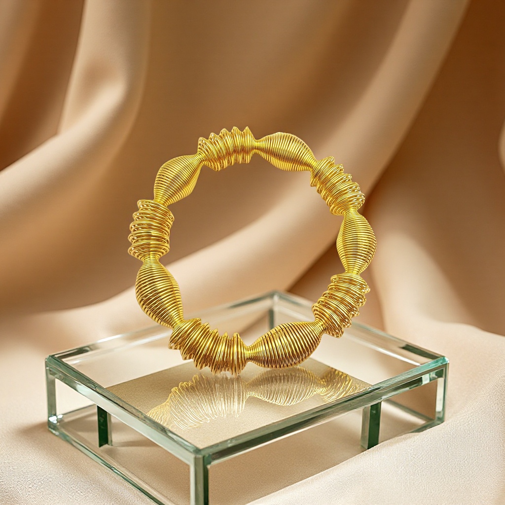 New cross-border titanium steel gold-plated steel wire mesh spring bracelet from Europe and America, adjustable stainless steel men's and women's styles, wholesale best-selling style Application Scenario