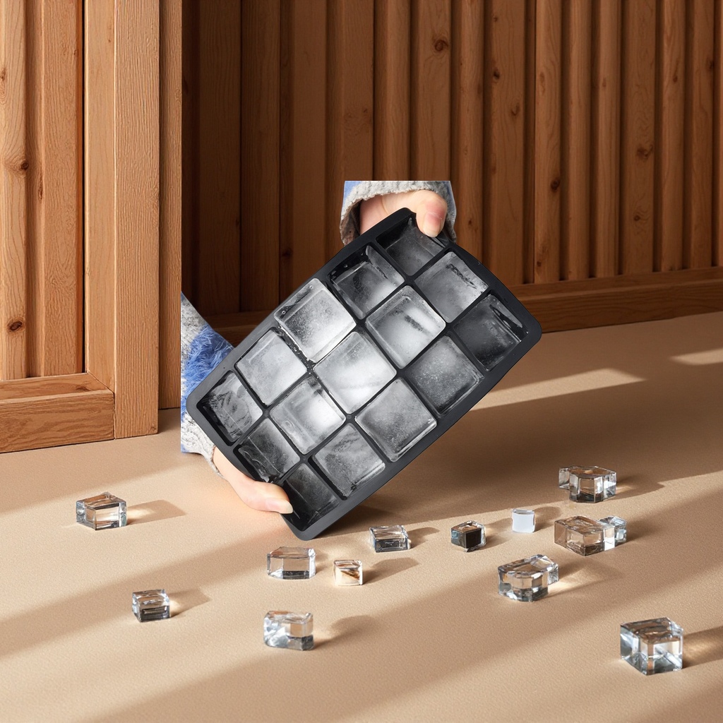 Amazon's best-selling 15-compartment silicone ice cube tray, 15-square cube creative home ice cube mold silicone ice cube tray, cold drink ice cube tray Specification image