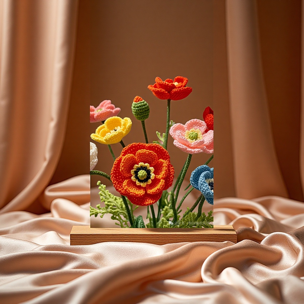 Eternal flower handicrafts, hand-woven woolen yarn flowers, creative home decorations, exquisite gifts and artworks Application Scenario