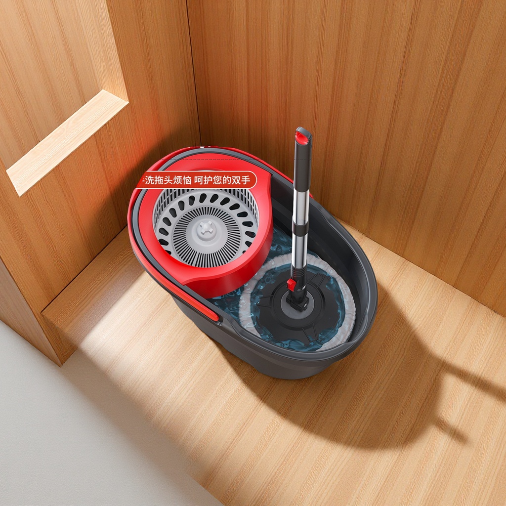Rotating mop, foot-operated mop bucket, rotating household mop cloth, household one-mop cleaner, foot-operated rotating cleaning mop set Specification image