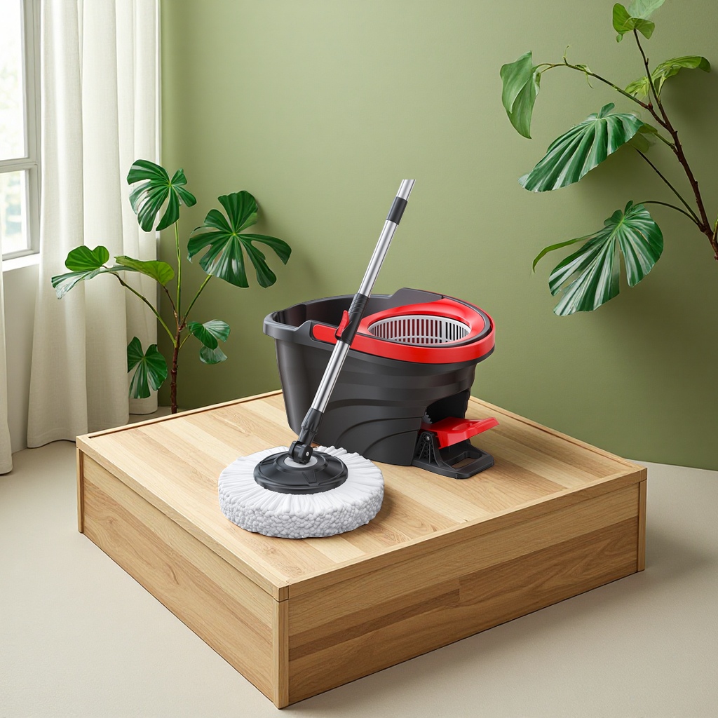 Rotating mop, foot-operated mop bucket, rotating household mop cloth, household one-mop cleaner, foot-operated rotating cleaning mop set Item Picture