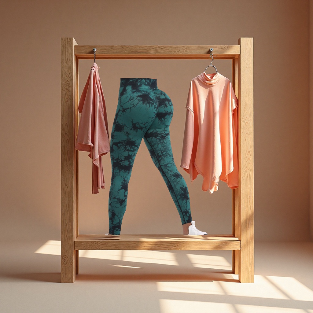 New seamless tie-dyed peach-lifting tight-fitting sports trousers from Europe and America, high-elastic, high-waisted, belt-tightening running, fitness and yoga stockings, high-quality, comfortable and breathable Specification image