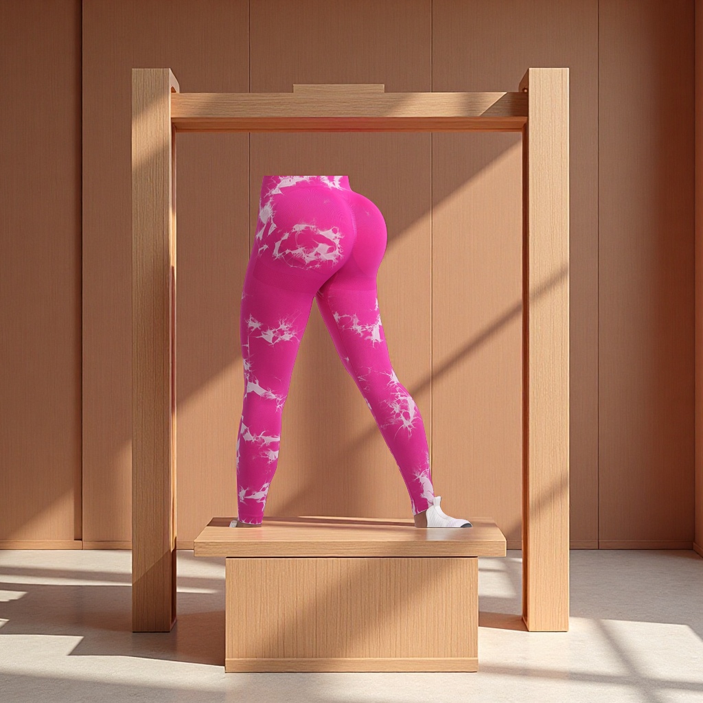 New seamless tie-dyed peach-lifting tight-fitting sports trousers from Europe and America, high-elastic, high-waisted, belt-tightening running, fitness and yoga stockings, high-quality, comfortable and breathable Application Scenario