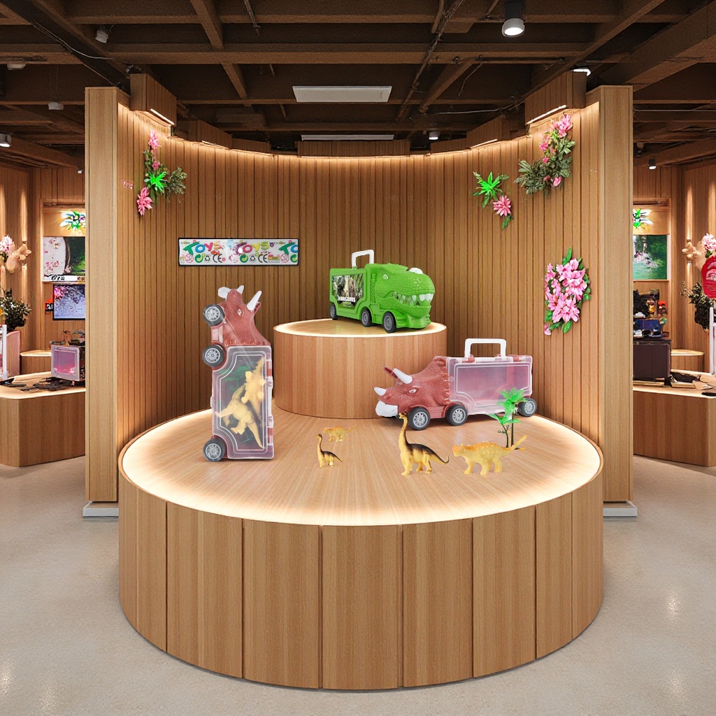 儿童恐龙车模型玩具 创意仿真动物车手动推动学习工具 亲子互动游戏礼品