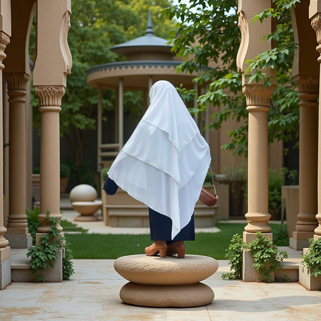 2025 New Amazon cross-border Middle East Dubai Muslim headscarf Solid color chiffon Arab shawl abaya three-layer design cape style Specification image