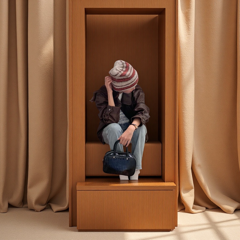 Brand "Sondona" knitted cap 2025 Autumn/Winter new style two-color striped Korean-style woolen cap, retro big head, small face, versatile and warm adult cap details Picture