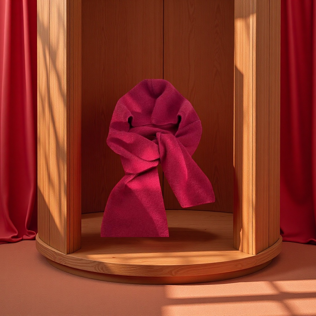 品牌【森多娜】针织帽 2025新款女士加厚披肩外搭连帽围脖一体氛围感针织围巾保暖针织帽多功能2件套 时尚保暖必备细节图