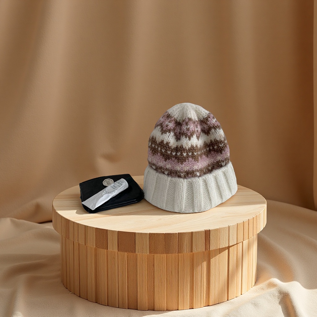 Brand [Sondona] Knitted cap, Fair Island style, Korean style, versatile knitted woolen cap, women, students, casual, warm, ear-protective, hooded cap, cold cap, adult size Item Picture