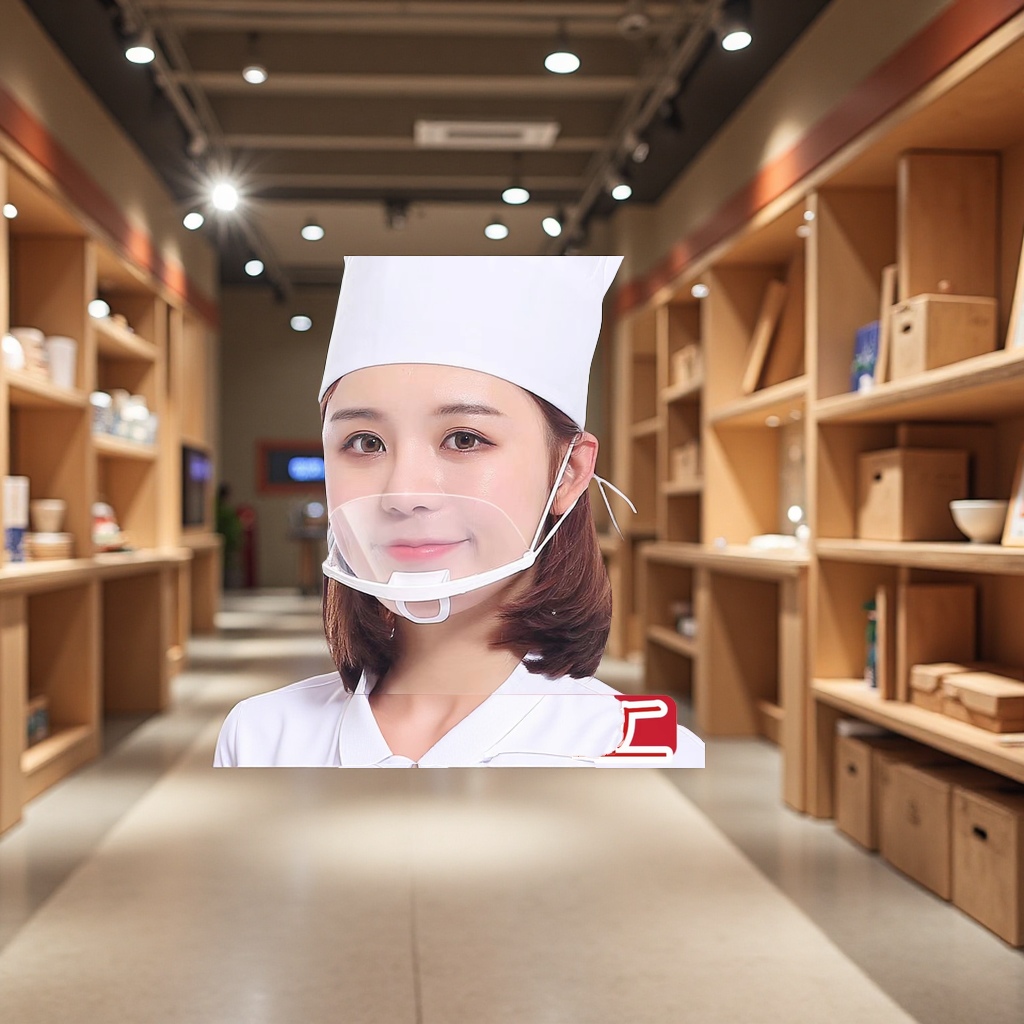 食品专用防护面罩 厨房餐厅卫生透明口罩 防唾沫飞溅 厨师口水罩 餐饮口罩 防护清洁卫生