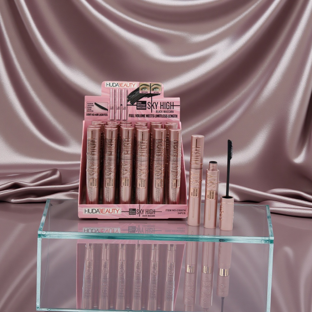 hudabeauty Black Waterproof Mascara provides long-lasting curling, non-smudging, thickening, and conspicuous moisture retention details Picture