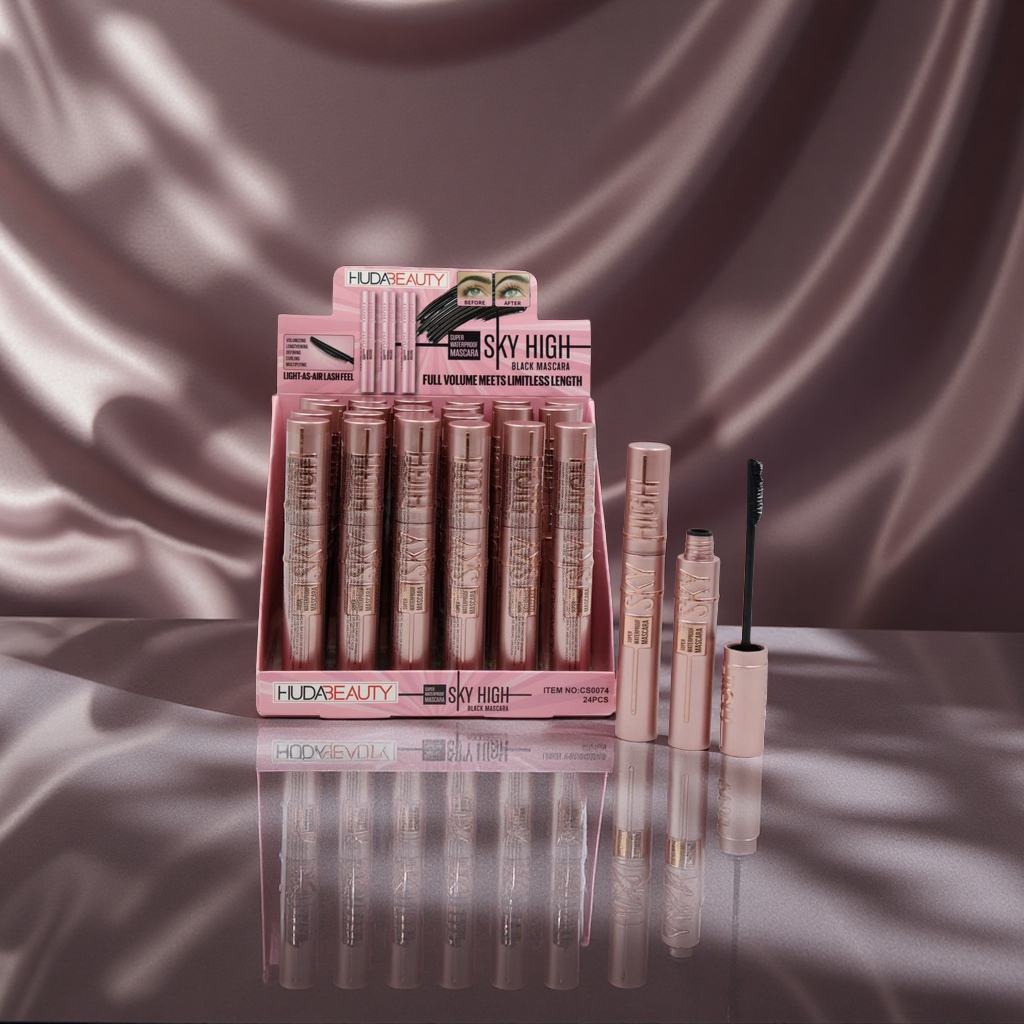 hudabeauty Black Waterproof Mascara provides long-lasting curling, non-smudging, thickening, and conspicuous moisture retention Specification image