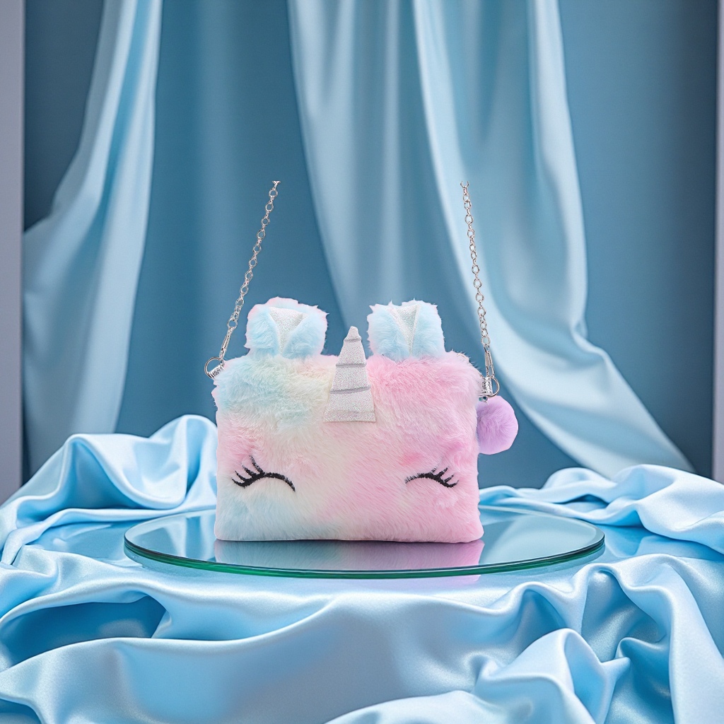 时尚可爱毛绒斜挎包 女士休闲单肩包 轻便实用日常搭配必备产品图