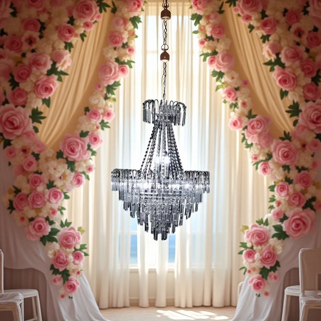 竹编金属灯饰 灯具 婚礼吊灯 现代简约风格 家居装饰照明设备 美观大方