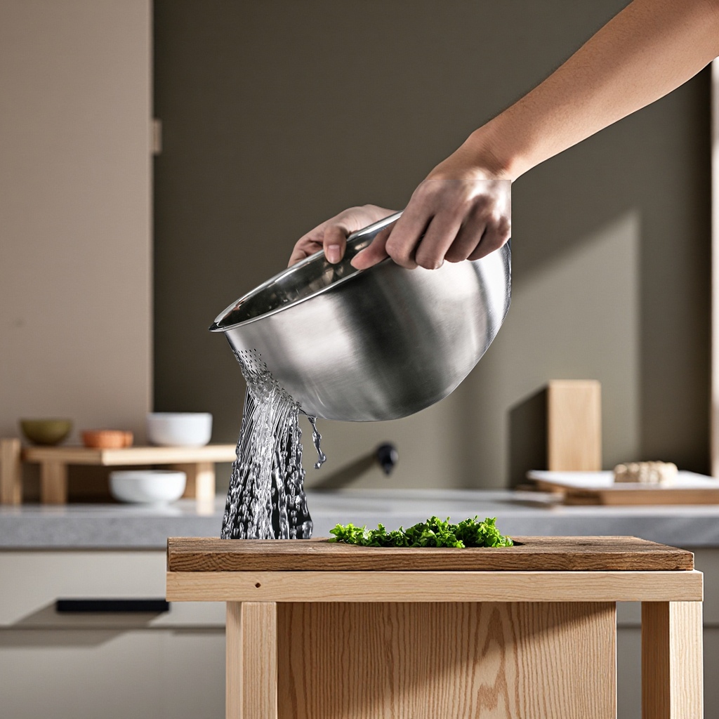 304 stainless steel thickened round vegetable washing basin, draining basket, kitchen and household water, fruit basket, rice-washing basket, rice-washing sieve, rice sieve, vegetable washing wonder Specification image