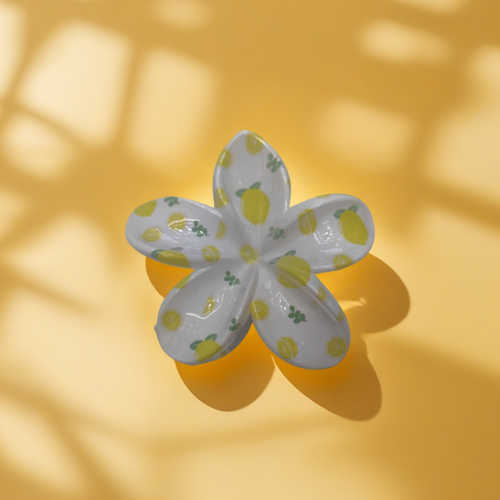 Fashionable frangipani hair clips, printed fruit series, girls' special hair clips, high-quality hair accessories and headwear, fashionable and cute grabber clips, beautiful accessories, creating sweet looks, fun and childlike accessories Specification image