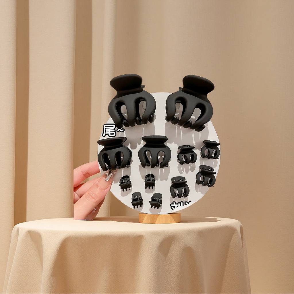 2025新款女士黑色高马尾神器 小号鲨鱼夹 网红气质抓夹 固定后脑勺发夹细节图