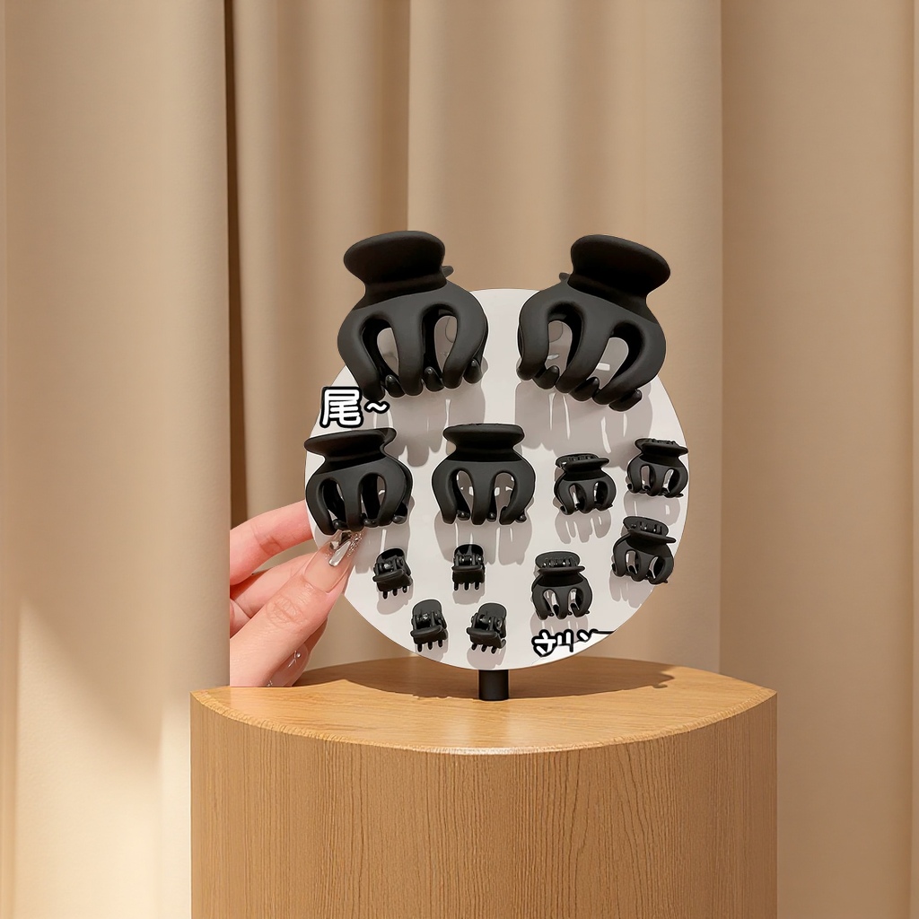 2025新款女士黑色高马尾神器 小号鲨鱼夹 网红气质抓夹 固定后脑勺发夹产品图