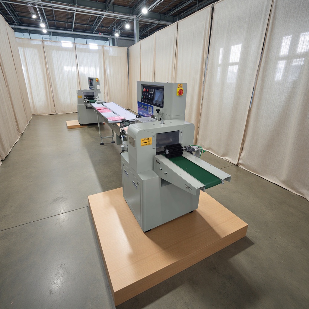 The fully automatic pillow packaging machine for food, medicine and cosmetics packaging equipment is highly efficient, fast and easy to operate details Picture