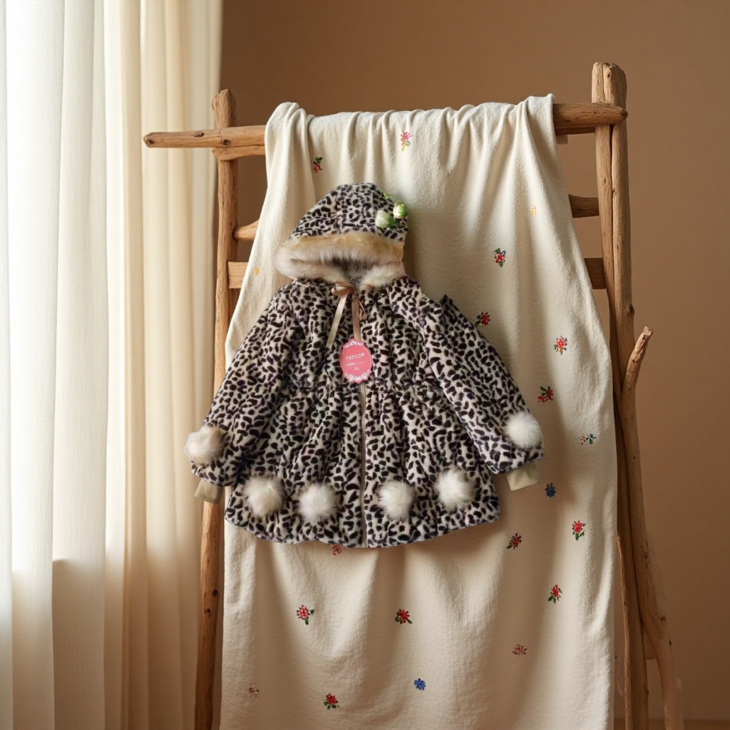 5一8岁儿童毛毛棉衣细节图