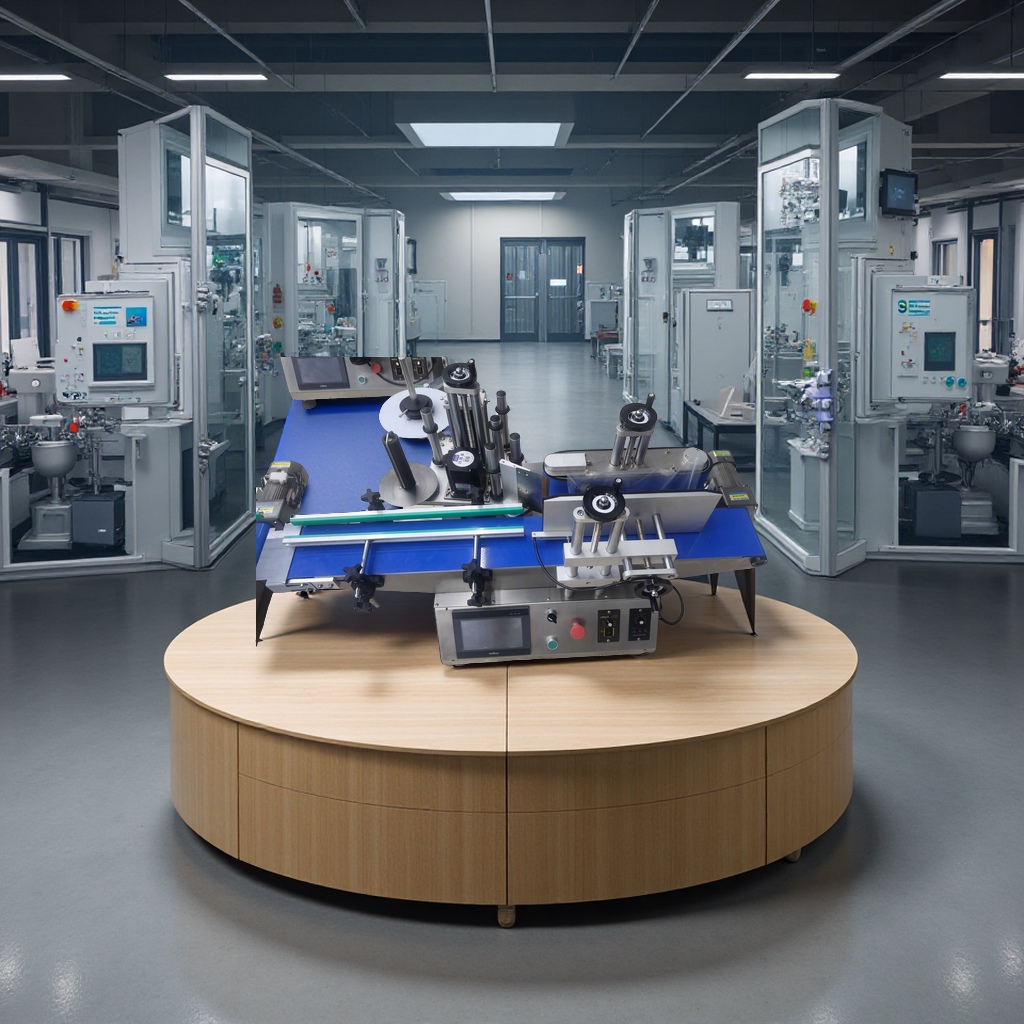 The desktop four-head single-liquid ➕ capping machine ➕ round bottle labeling machine is fully automatic, highly efficient, stable, easy to operate and suitable for various bottle types Specification image