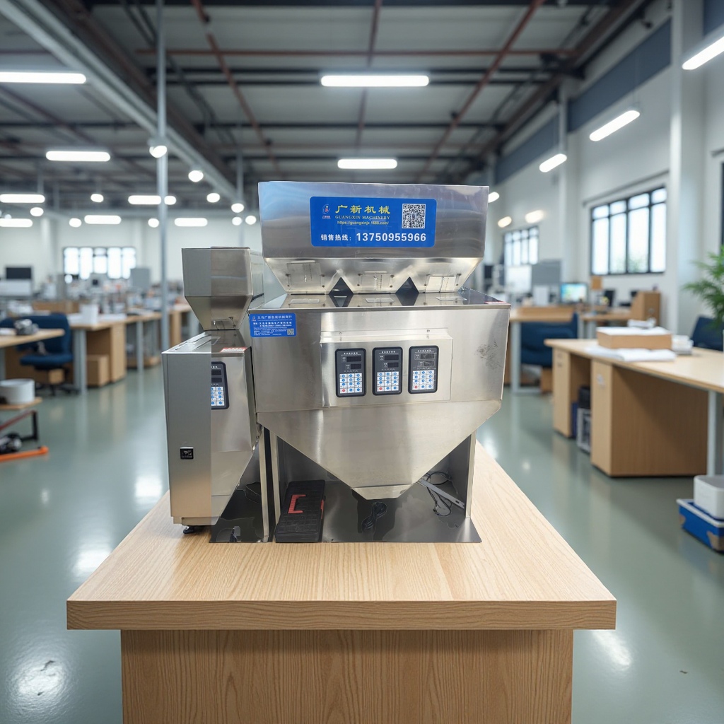 The fully automatic high-efficiency three-head filling machine is a precise metering device suitable for materials such as peanuts and soybeans Specification image