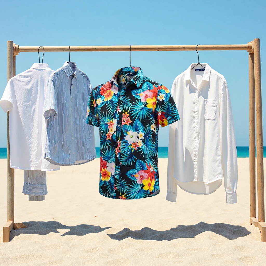 沙滩衣，休闲衬衣，宽松版
产品图