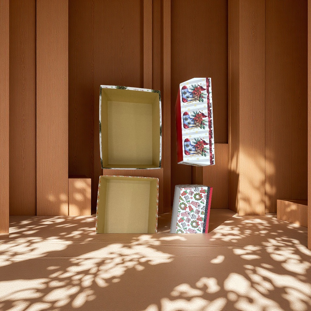 欢乐圣诞节精美礼品盒 限量版节日礼物包装盒 精致手提纸盒子