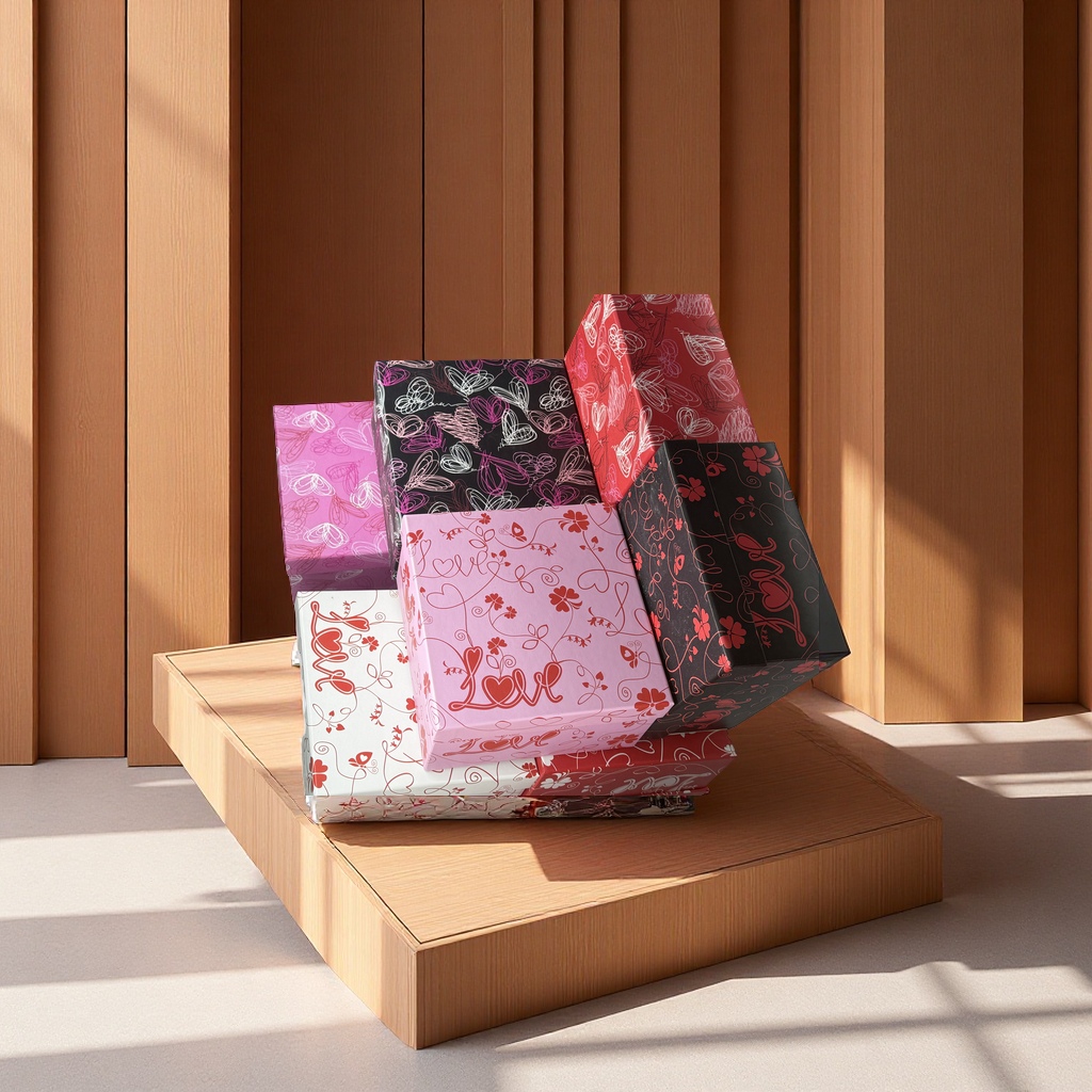 浪漫情人节专属礼品包装盒 精致心形设计 爱意满满的礼物盒子