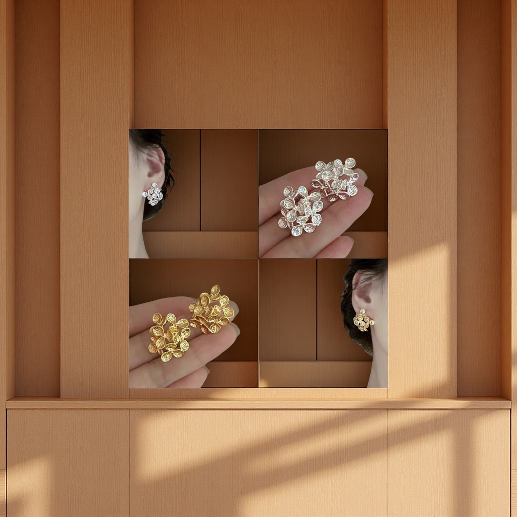 浪漫花瓣型耳环 女士优雅首饰 饰品精致耳饰 时尚潮流装饰品 美丽耳环礼物