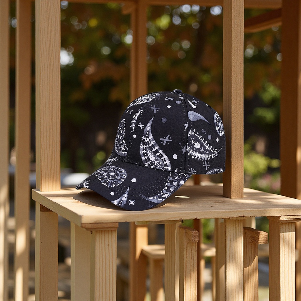 Cross-border best-selling digital printed baseball caps, fashionable and personalized baseball caps, cashew patterned outdoor sun protection caps, trendy adult caps Item Picture