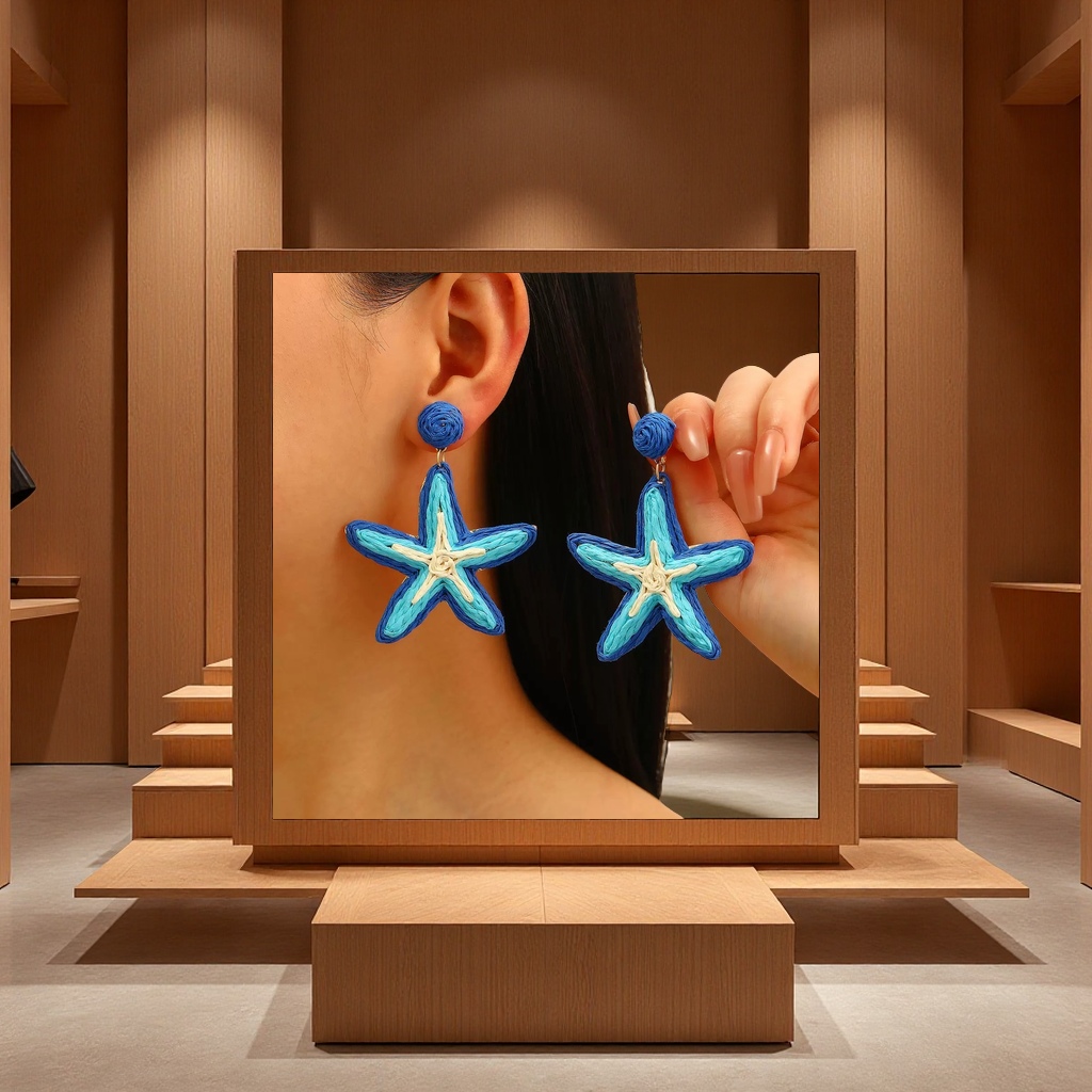 夏日必备 波西米亚风格手工编织海星项链 个性潮流配饰 高级感满满