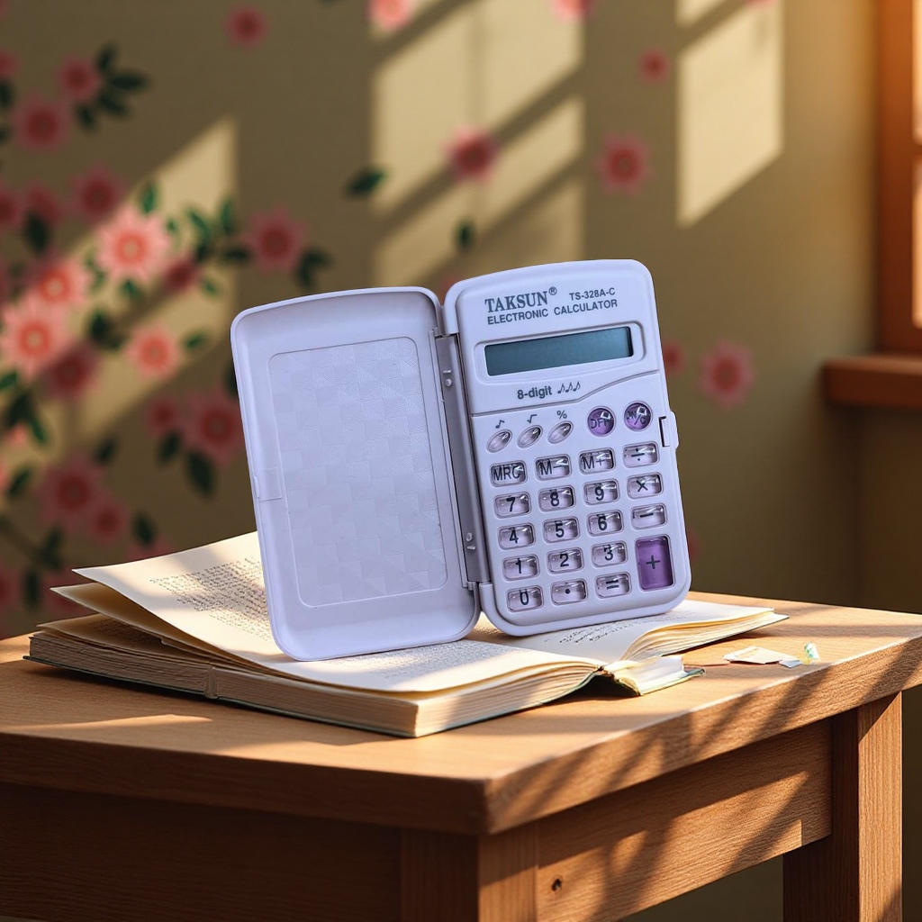 Student flip cover computer, macaron-colored transparent key calculator, 8-digit calculator Application Scenario
