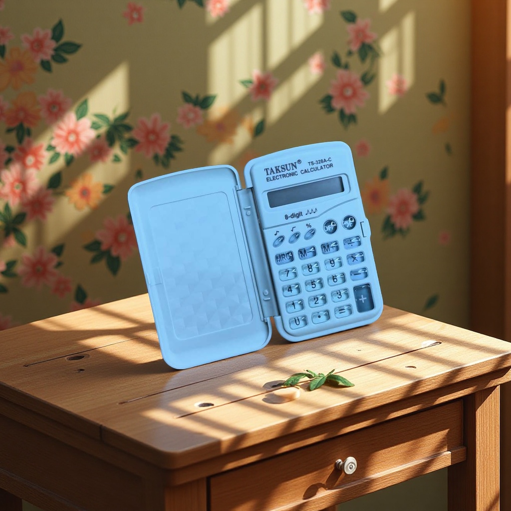 Student flip cover computer, macaron-colored transparent key calculator, 8-digit calculator Specification image