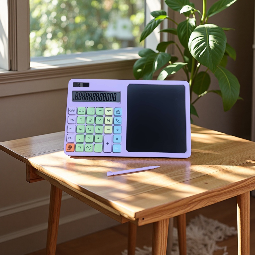 Solar-powered handwriting tablet calculator, multi-functional computer, LOGO advertisement customization, office essential desktop calculator, 12-digit computer Specification image