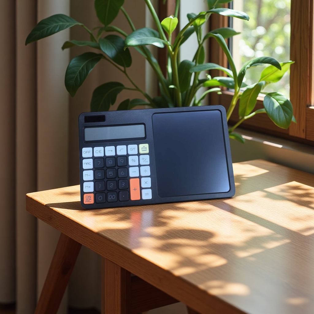 Solar-powered handwriting tablet calculator, multi-functional computer, LOGO advertisement customization, office essential desktop calculator, 12-digit computer Item Picture