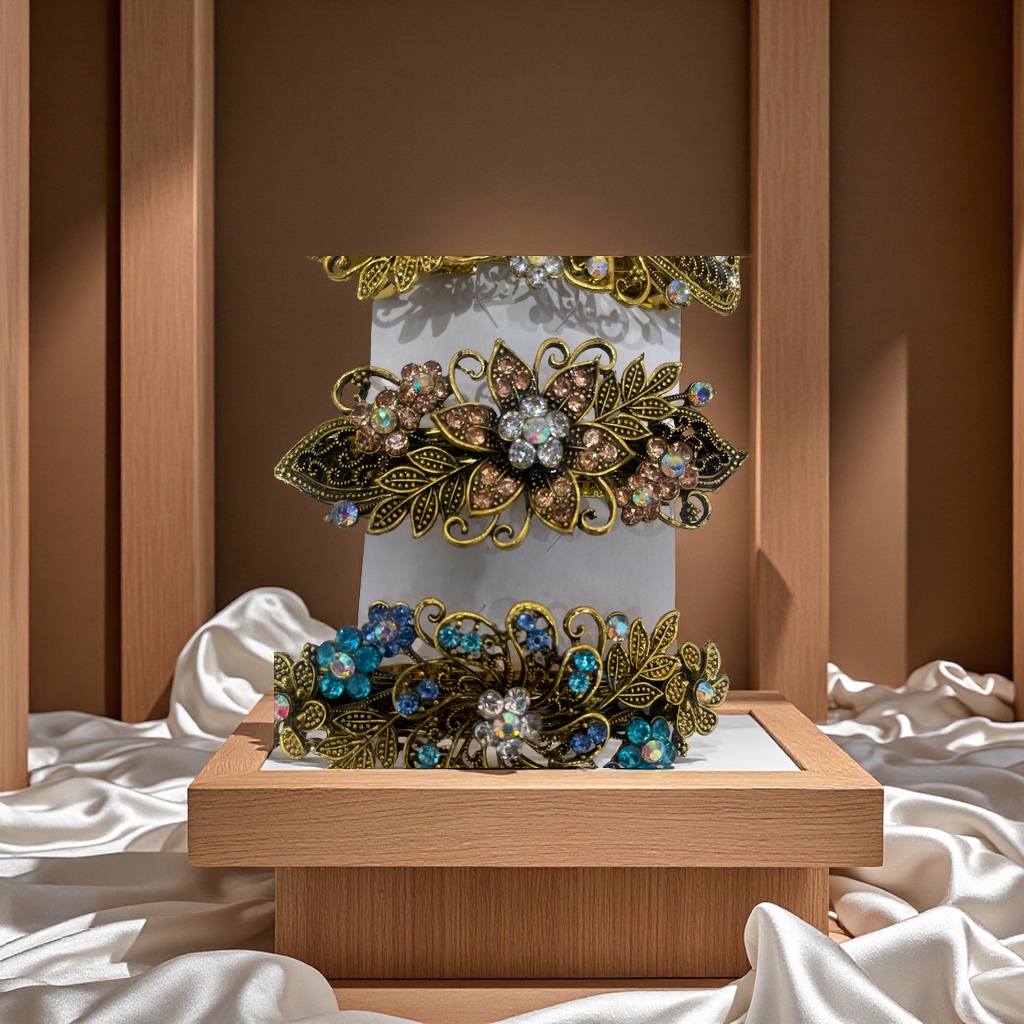 国潮系列古铜色8公分大号钢夹 高级复古风格强力固定耐用无痕钢制夹子